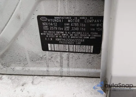 2013 Hyundai Azera from USA, damaged, VIN KMHFH4JG5DA225564